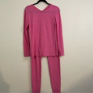 Fruit of the Loom Pink Pajama Set size M light feminine chic loungewear casual
